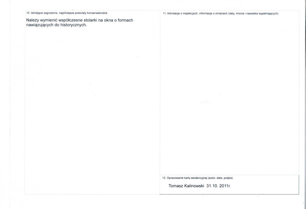 KEZN - Karta obiektu niewpisanego do rejestru, skan nr 2