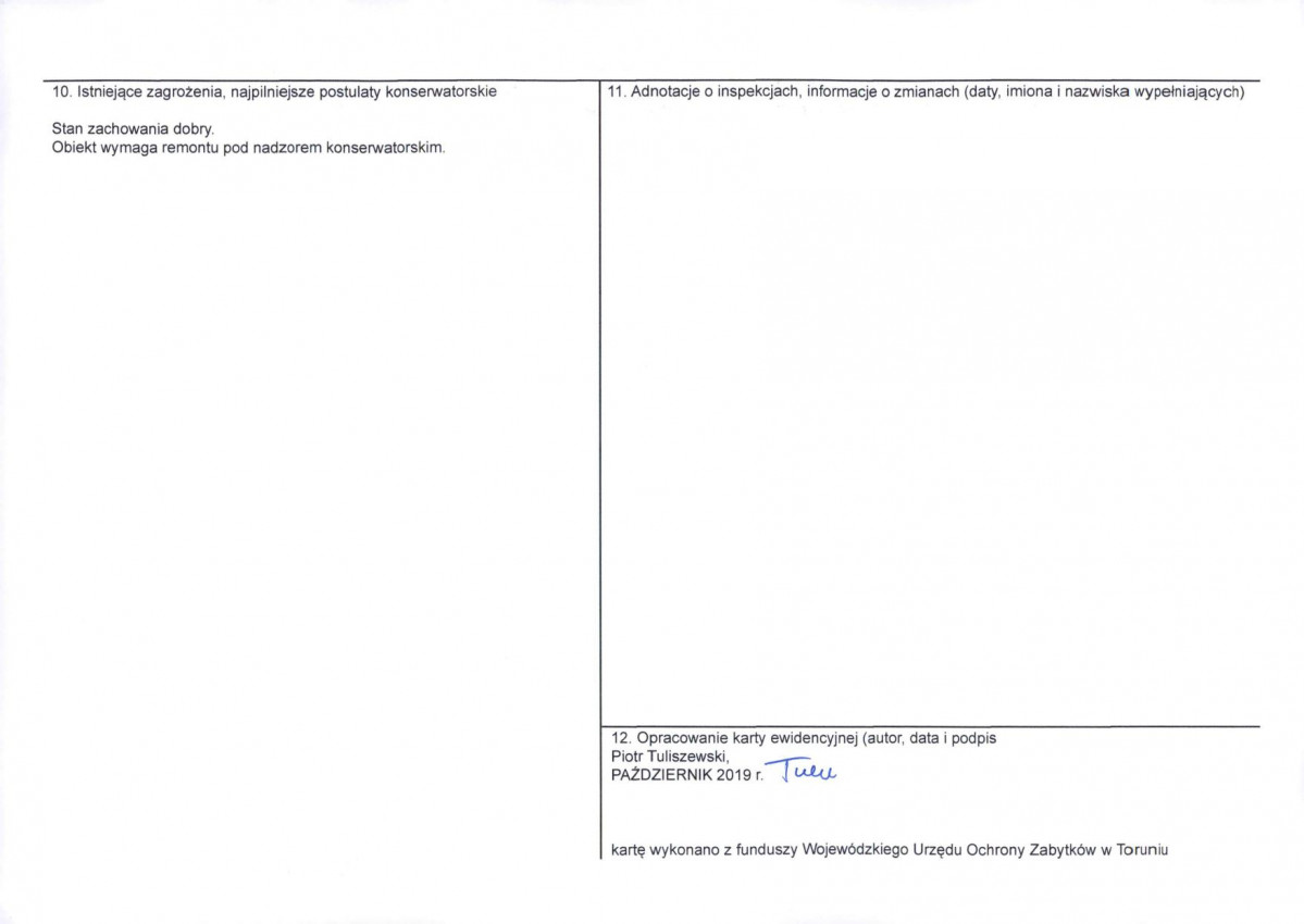 KEZN - Karta obiektu niewpisanego do rejestru, skan nr 2