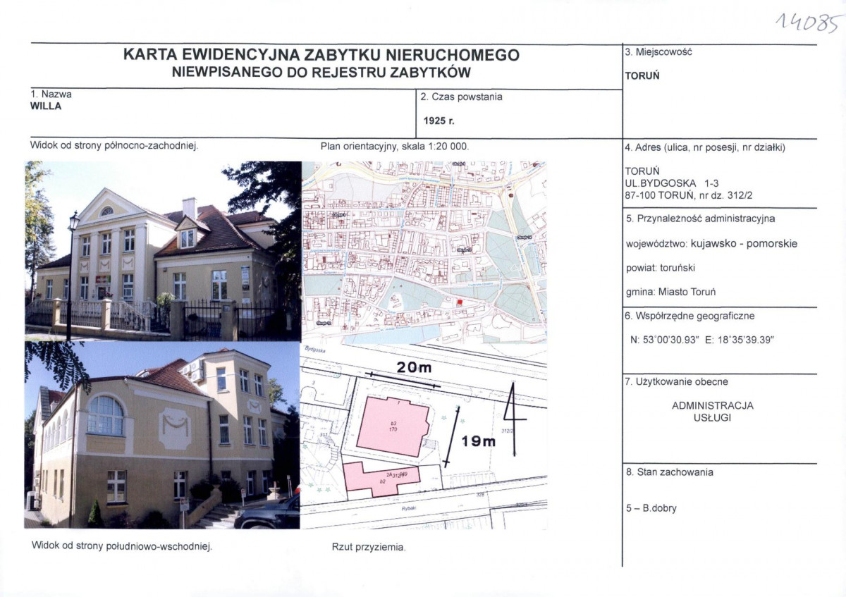 KEZN - Karta obiektu niewpisanego do rejestru, skan nr 1