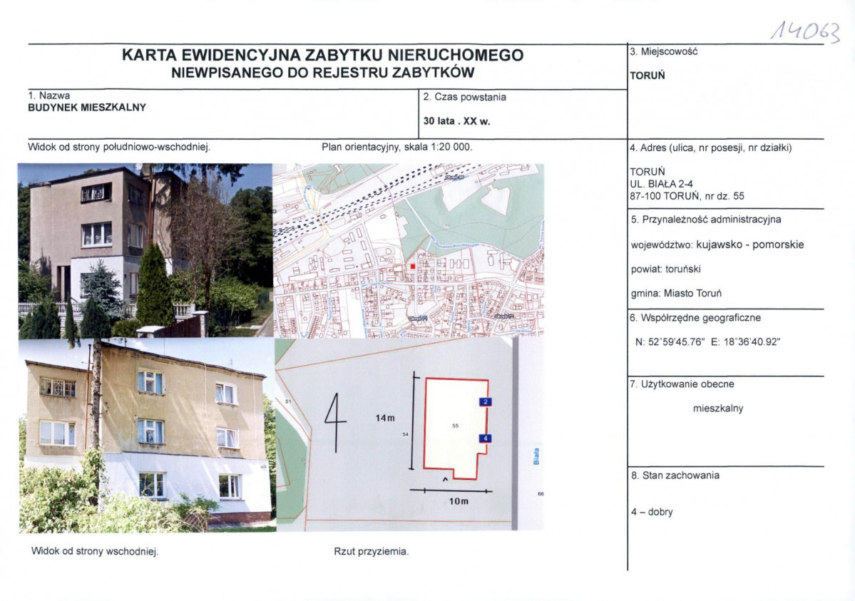 KEZN - Karta obiektu niewpisanego do rejestru, skan nr 1