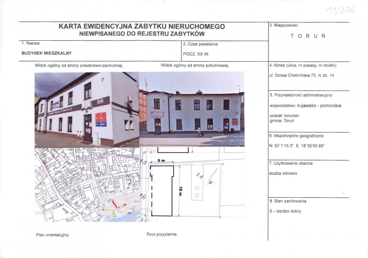 KEZN - Karta obiektu niewpisanego do rejestru, skan nr 1