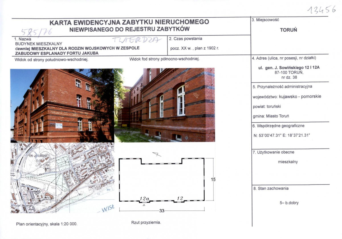 KEZN - Karta obiektu niewpisanego do rejestru, skan nr 1