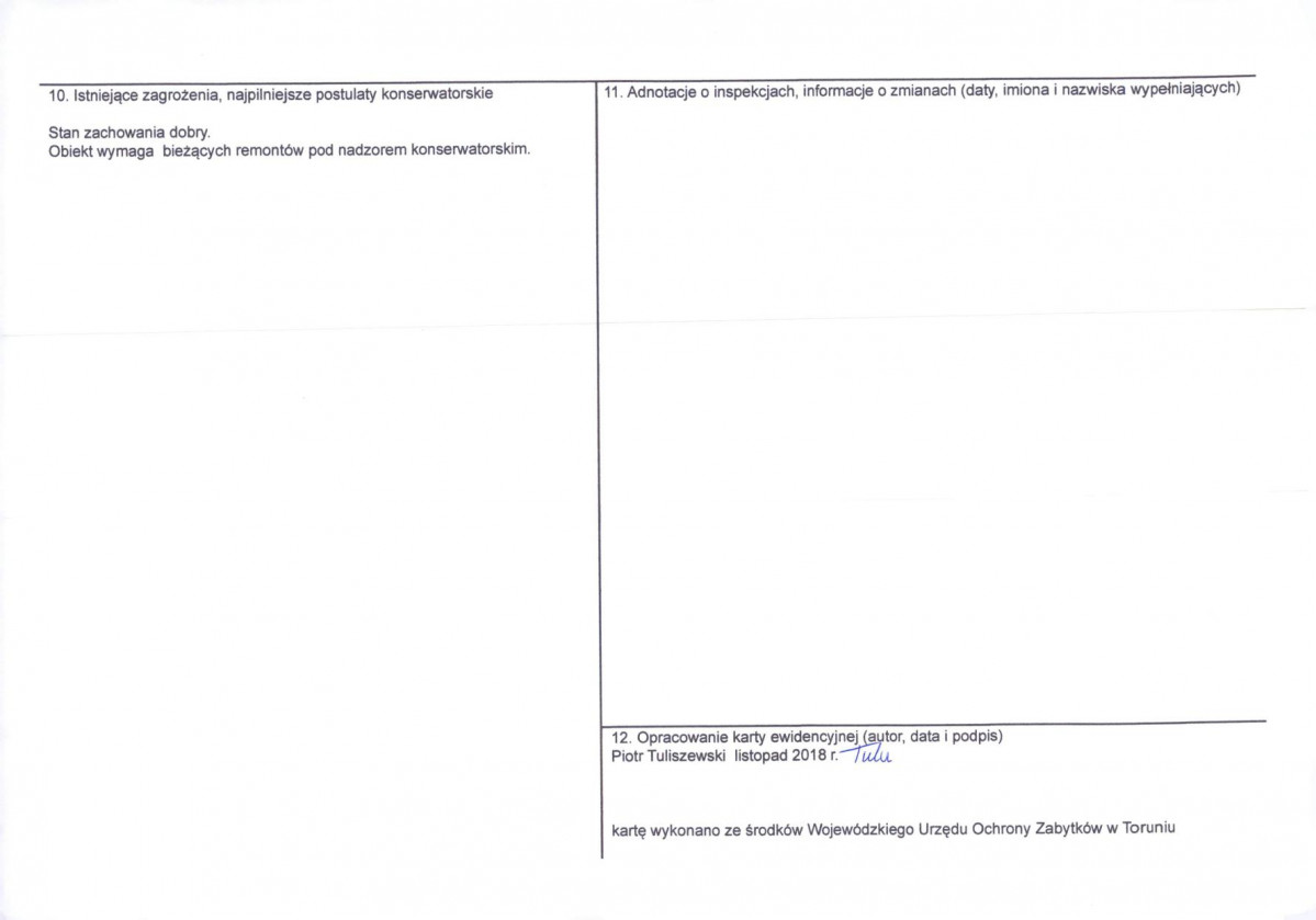 KEZN - Karta obiektu niewpisanego do rejestru, skan nr 2