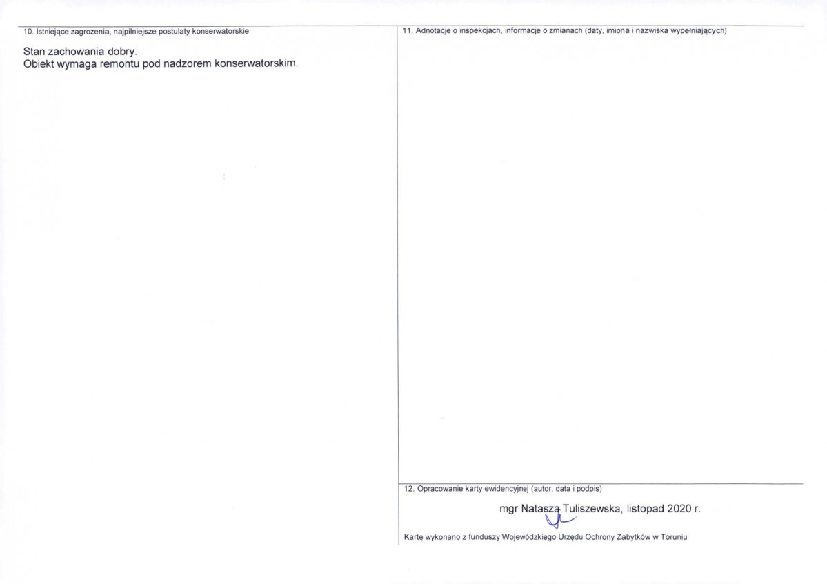 KEZN - Karta obiektu niewpisanego do rejestru, skan nr 2