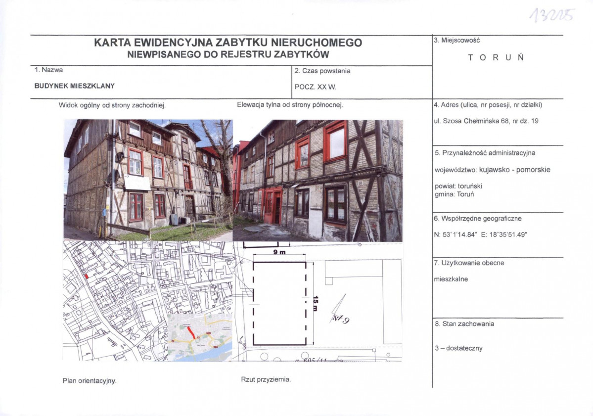 KEZN - Karta obiektu niewpisanego do rejestru, skan nr 1