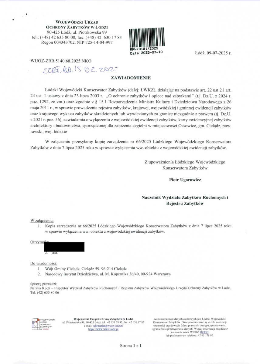 wyl - Wyłączenie z ewidencji, skan nr 1
