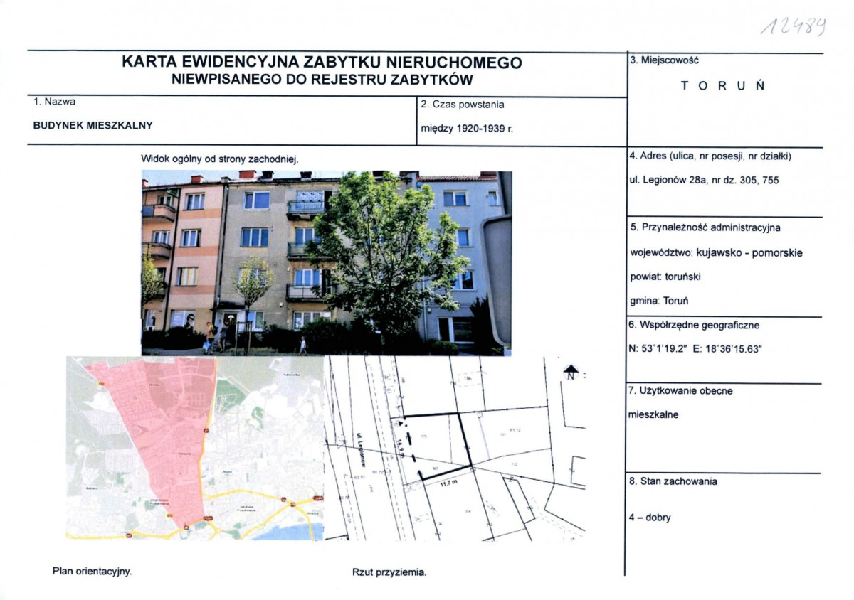 KEZN - Karta obiektu niewpisanego do rejestru, skan nr 1