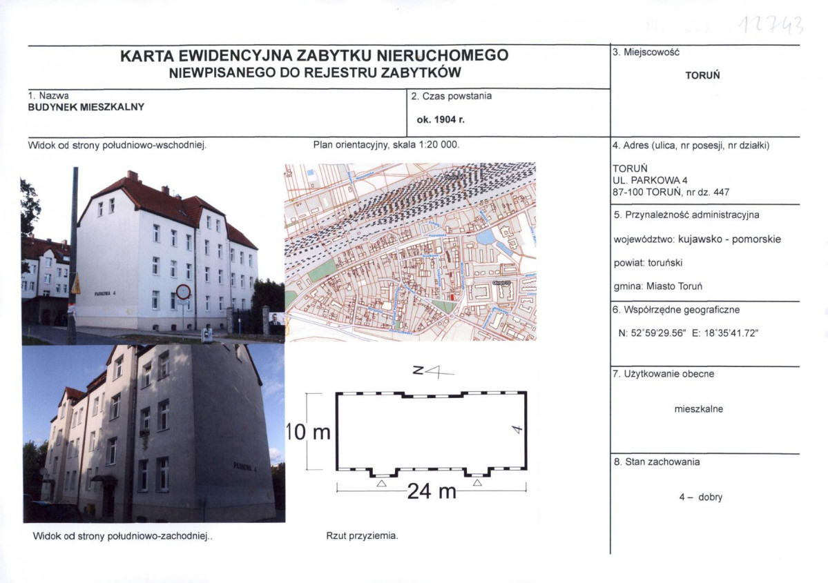 KEZN - Karta obiektu niewpisanego do rejestru, skan nr 1