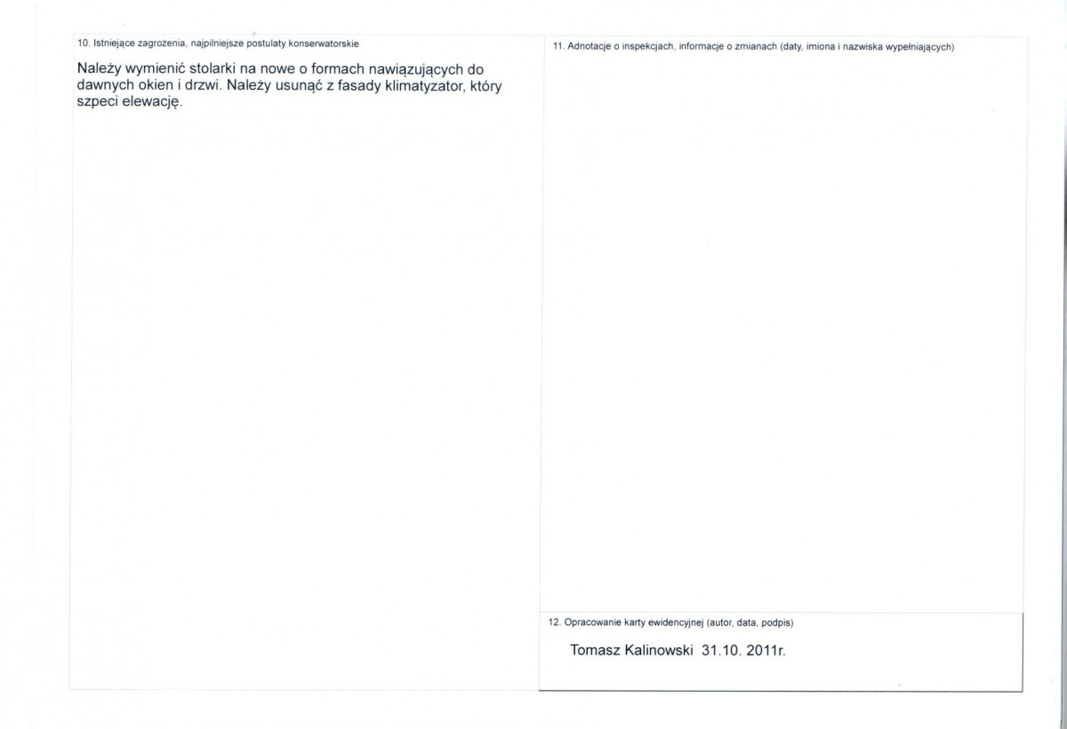 KEZN - Karta obiektu niewpisanego do rejestru, skan nr 2