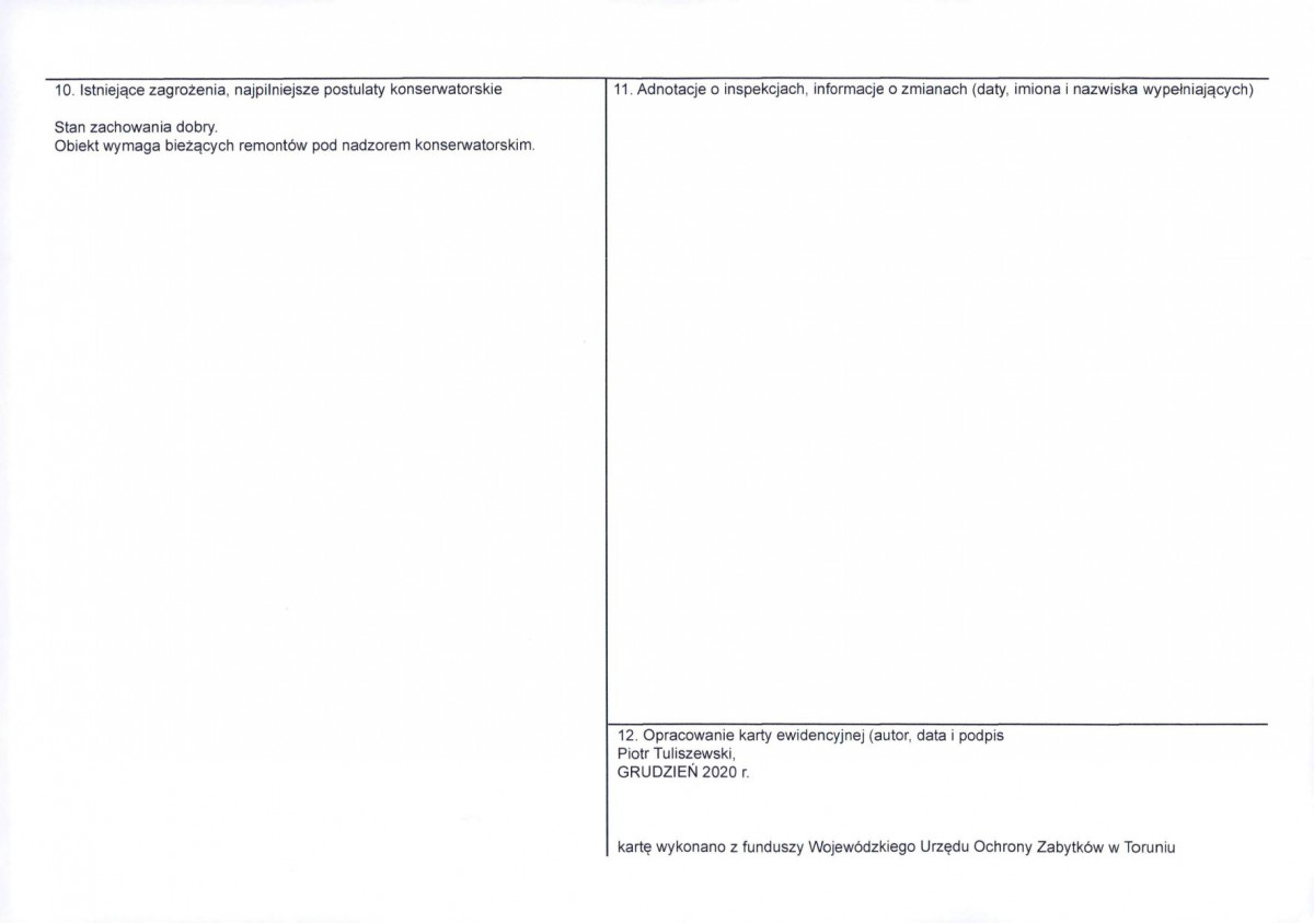 KEZN - Karta obiektu niewpisanego do rejestru, skan nr 2