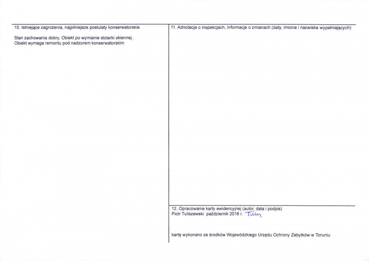 KEZN - Karta obiektu niewpisanego do rejestru, skan nr 2