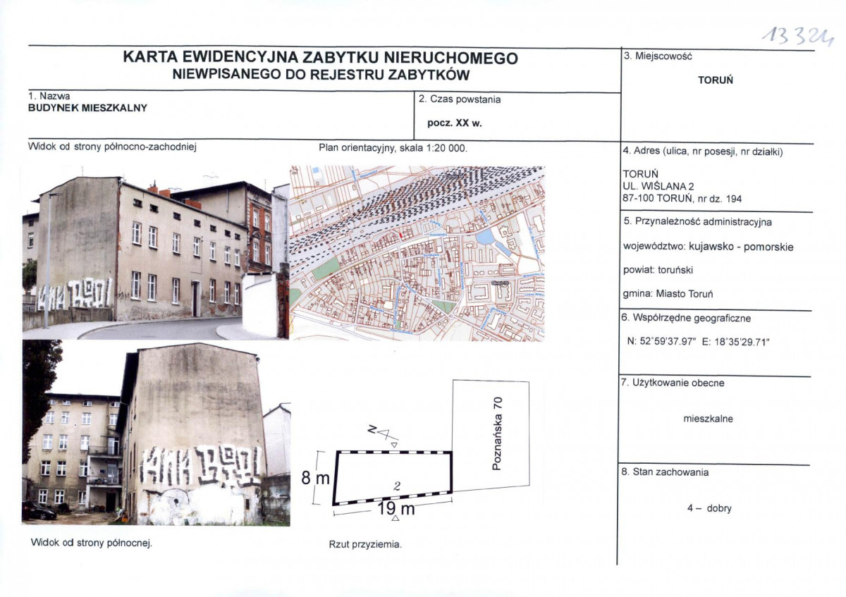 KEZN - Karta obiektu niewpisanego do rejestru, skan nr 1