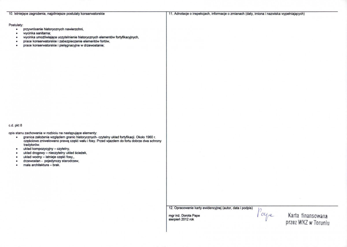 KEZN - Karta obiektu niewpisanego do rejestru, skan nr 2