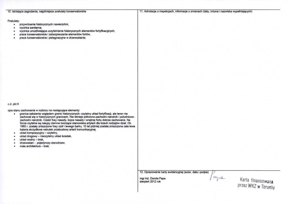 KEZN - Karta obiektu niewpisanego do rejestru, skan nr 2