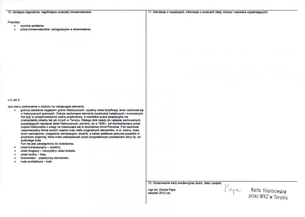 KEZN - Karta obiektu niewpisanego do rejestru, skan nr 2