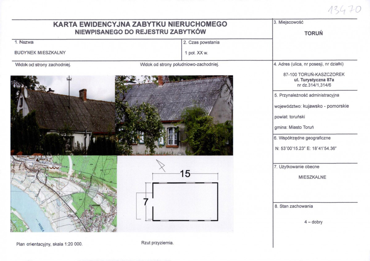 KEZN - Karta obiektu niewpisanego do rejestru, skan nr 1