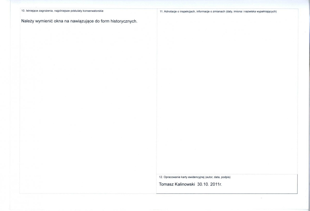 KEZN - Karta obiektu niewpisanego do rejestru, skan nr 2