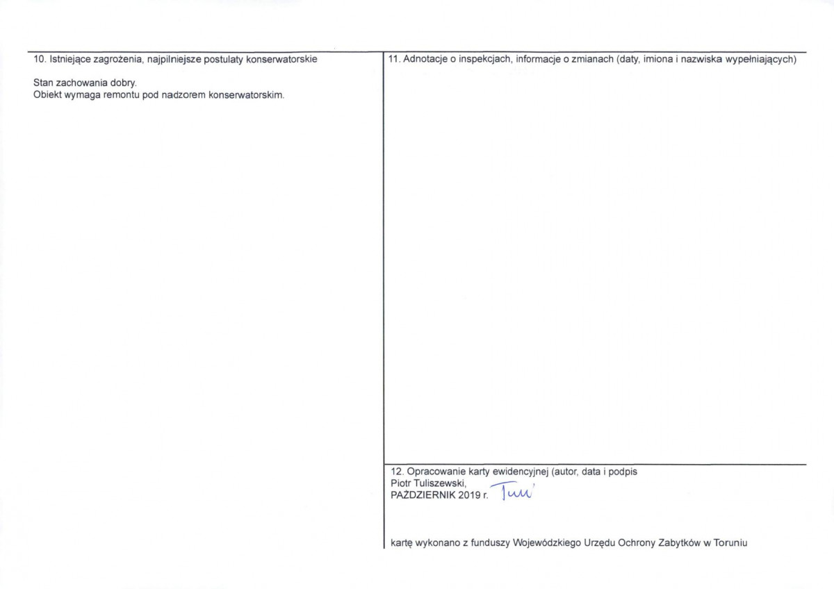 KEZN - Karta obiektu niewpisanego do rejestru, skan nr 2