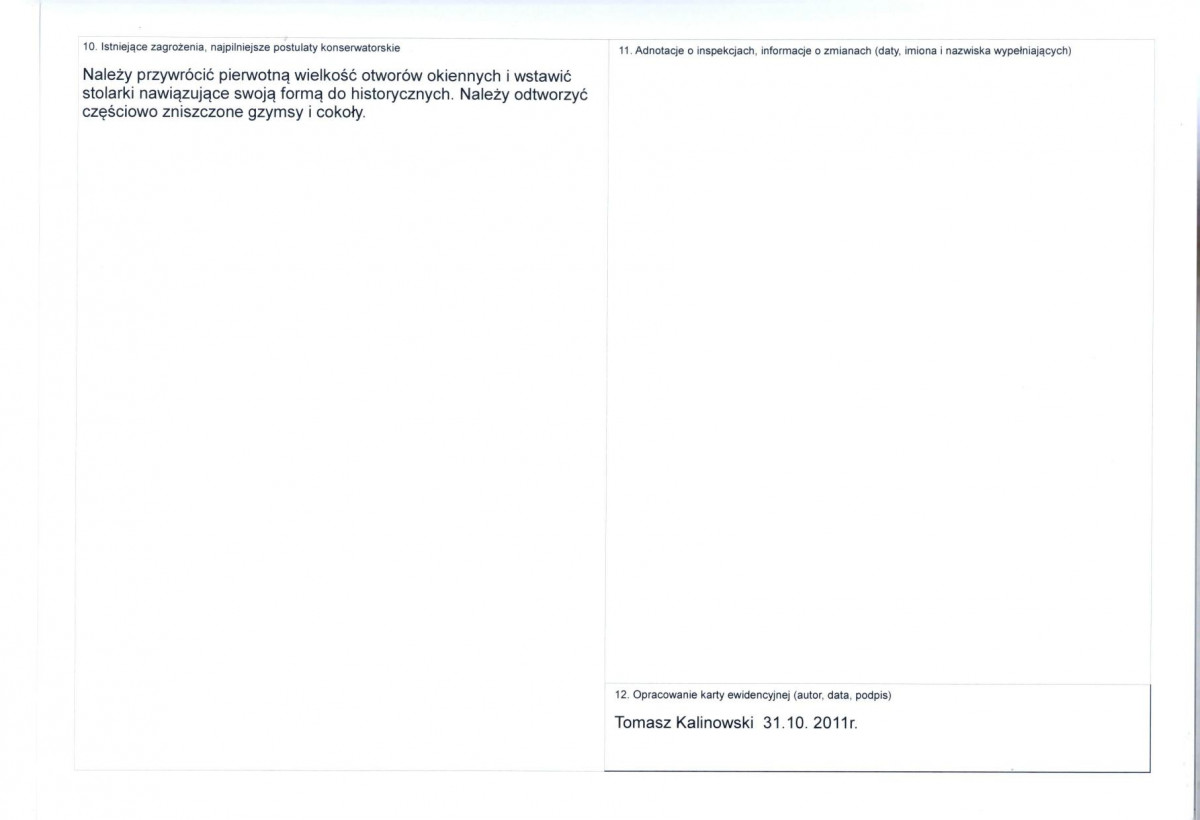 KEZN - Karta obiektu niewpisanego do rejestru, skan nr 2