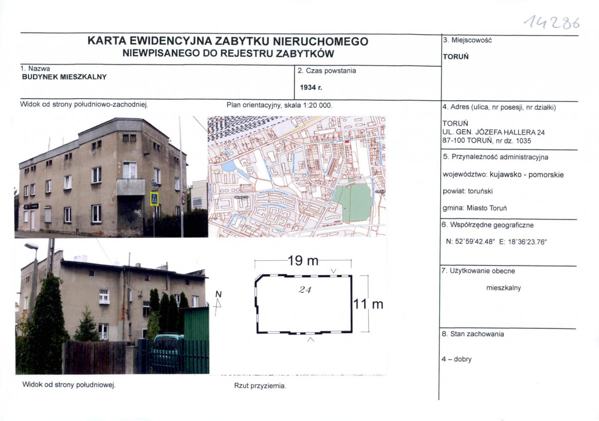 KEZN - Karta obiektu niewpisanego do rejestru, skan nr 1