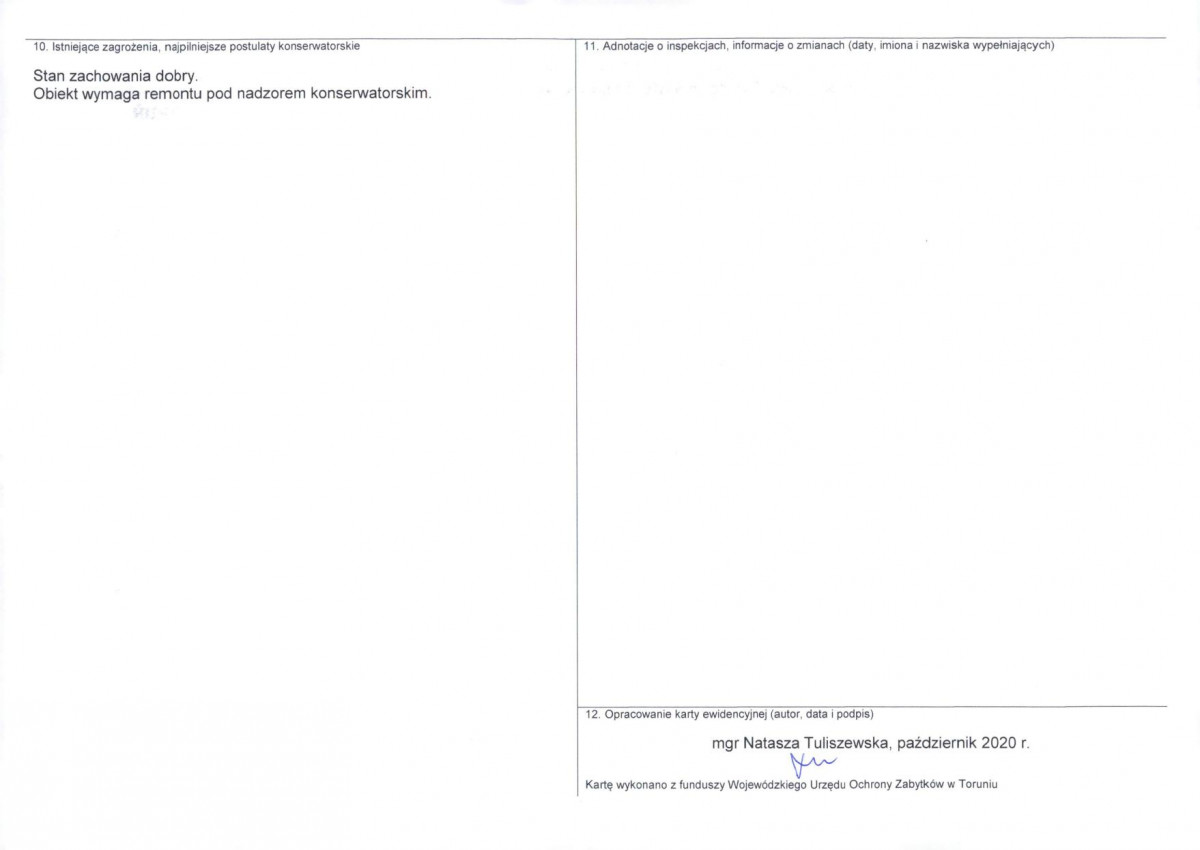 KEZN - Karta obiektu niewpisanego do rejestru, skan nr 2