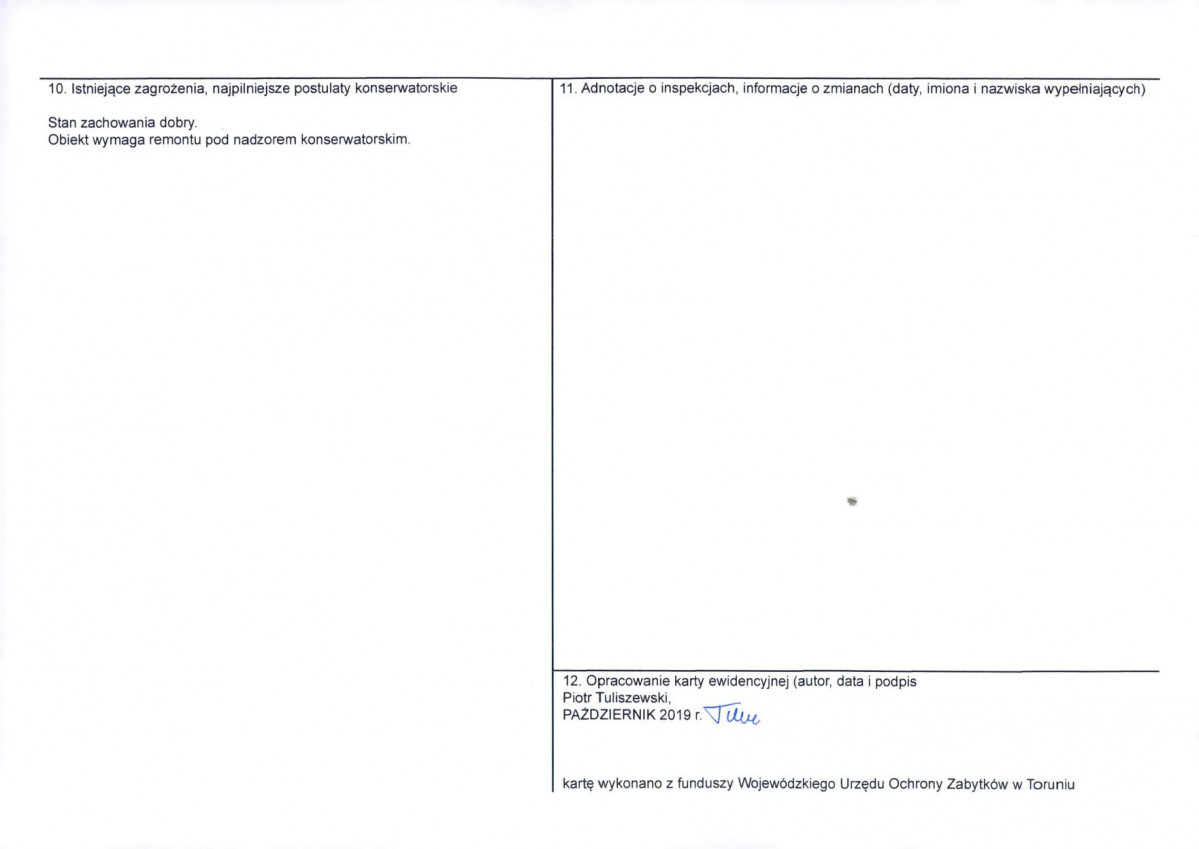 KEZN - Karta obiektu niewpisanego do rejestru, skan nr 2