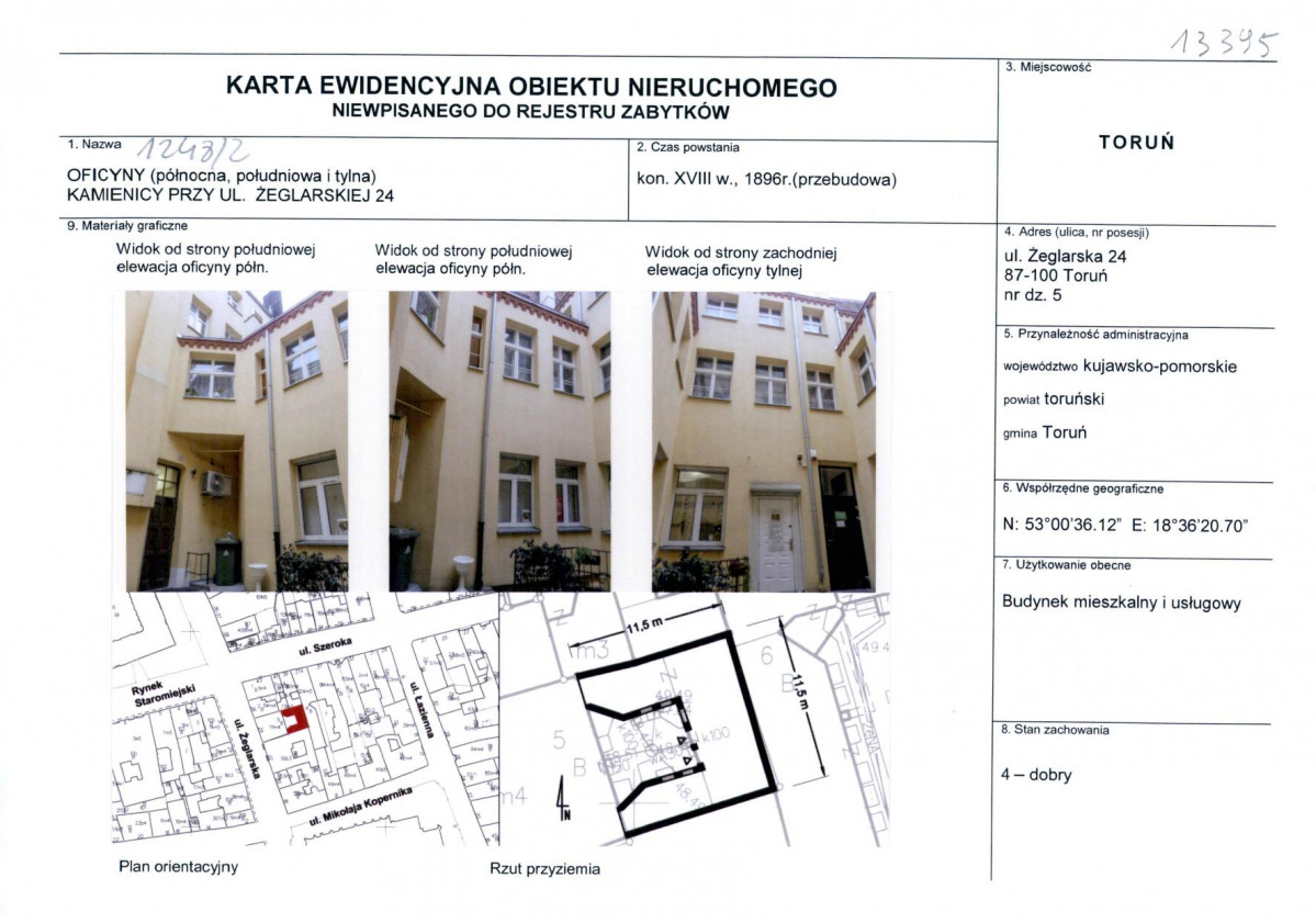 KEZN - Karta obiektu niewpisanego do rejestru, skan nr 1