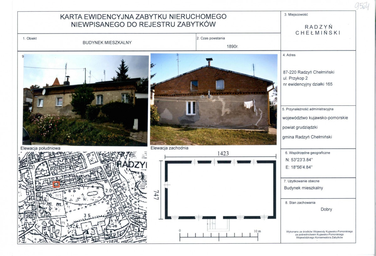 KEZN - Karta obiektu niewpisanego do rejestru, skan nr 1