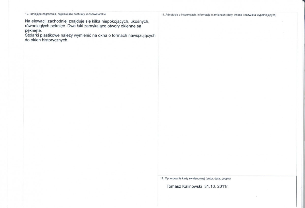 KEZN - Karta obiektu niewpisanego do rejestru, skan nr 2