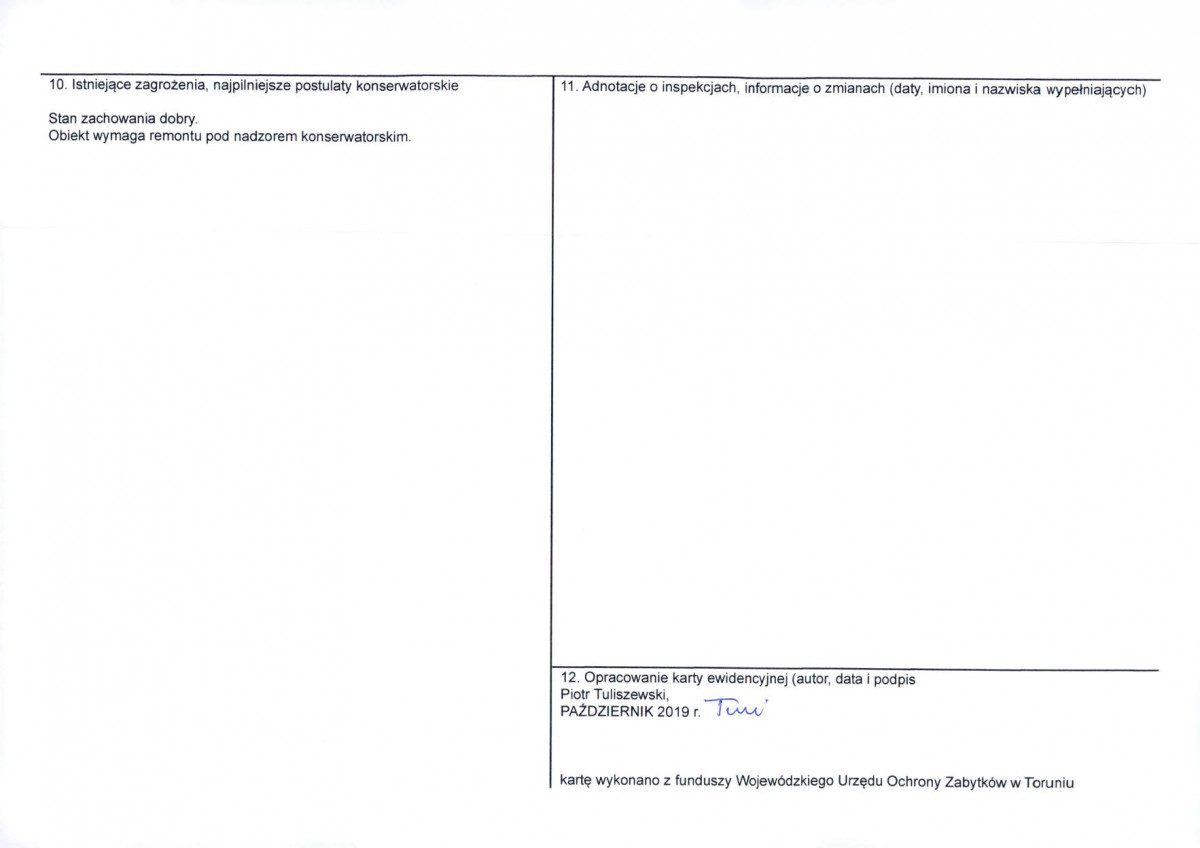 KEZN - Karta obiektu niewpisanego do rejestru, skan nr 2
