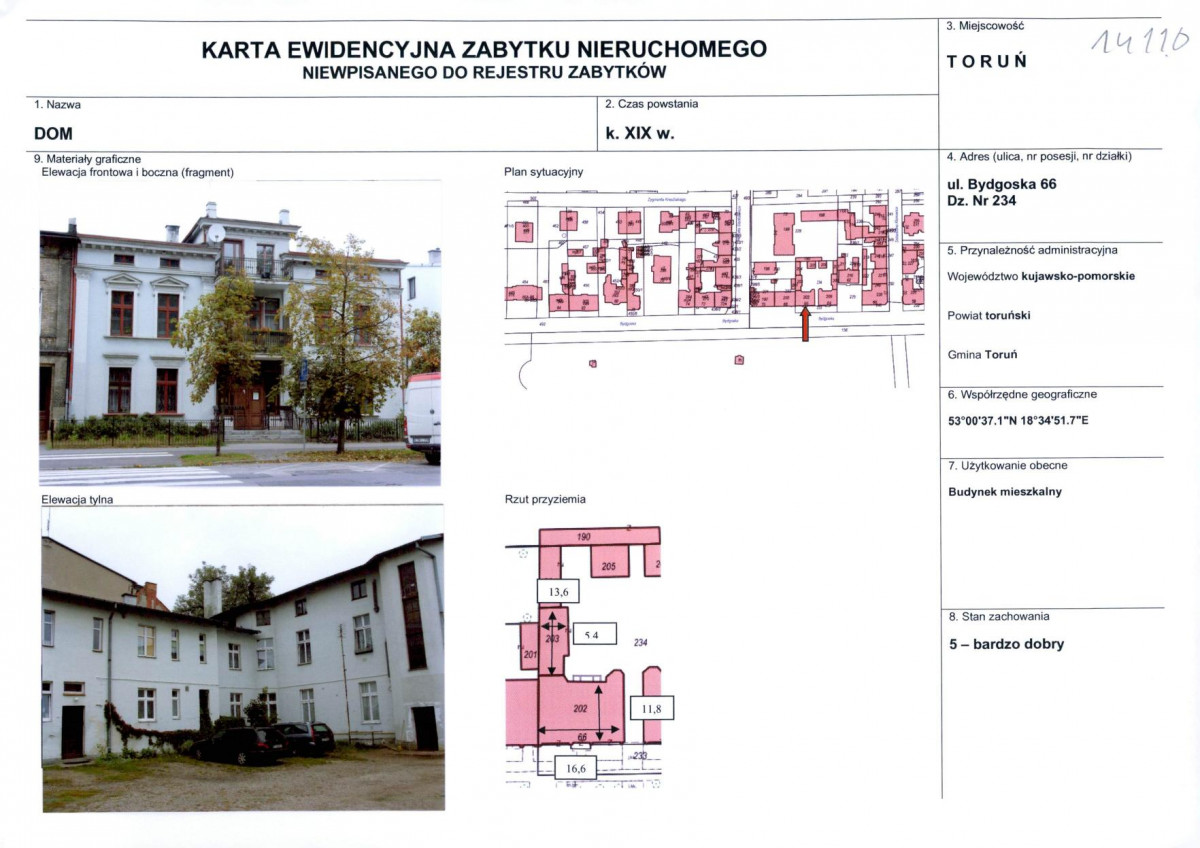KEZN - Karta obiektu niewpisanego do rejestru, skan nr 1