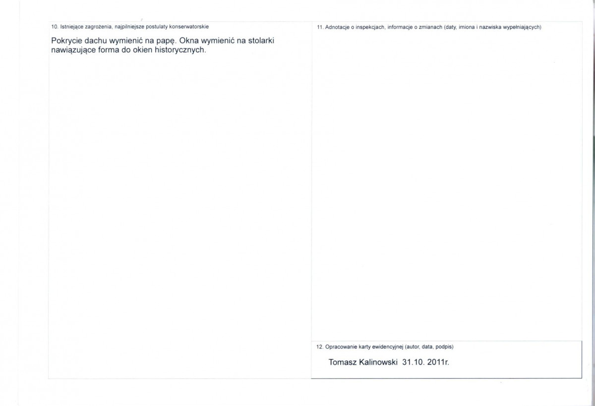 KEZN - Karta obiektu niewpisanego do rejestru, skan nr 2