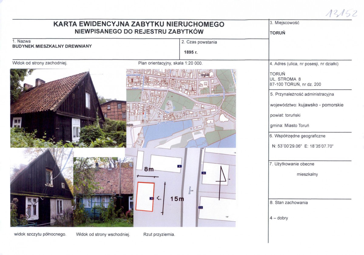 KEZN - Karta obiektu niewpisanego do rejestru, skan nr 1