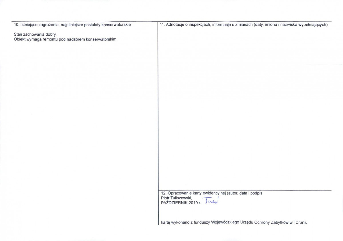 KEZN - Karta obiektu niewpisanego do rejestru, skan nr 2