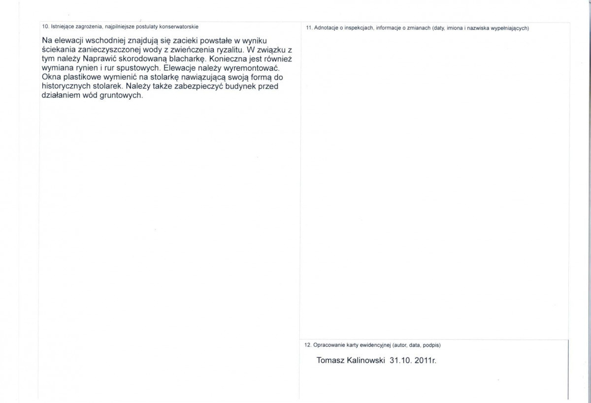 KEZN - Karta obiektu niewpisanego do rejestru, skan nr 2