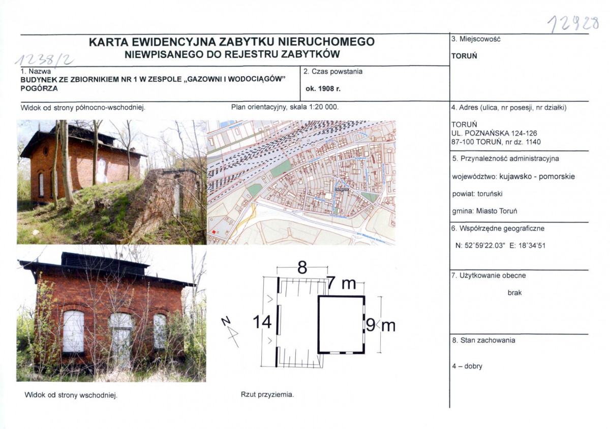 KEZN - Karta obiektu niewpisanego do rejestru, skan nr 1