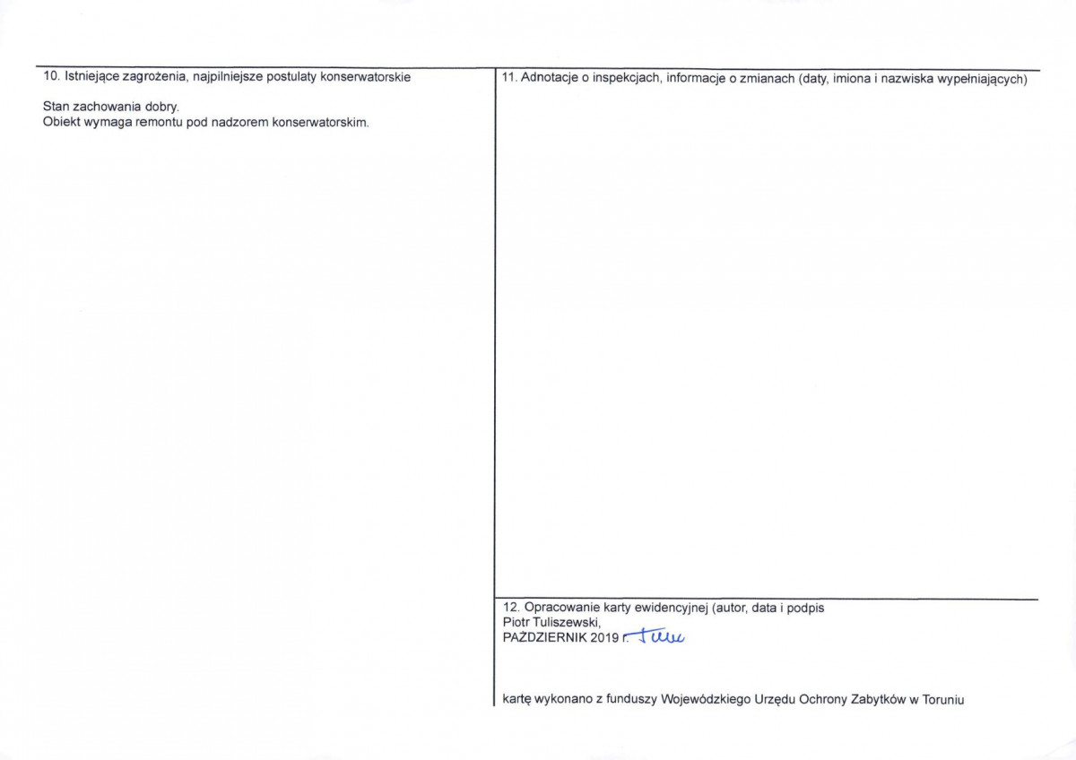 KEZN - Karta obiektu niewpisanego do rejestru, skan nr 2
