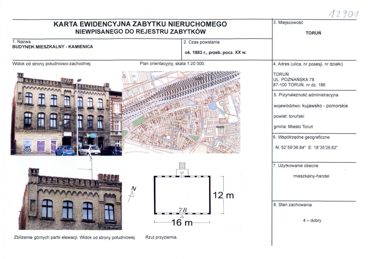 KEZN - Karta obiektu niewpisanego do rejestru, skan nr 1