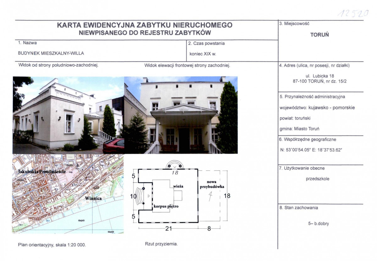 KEZN - Karta obiektu niewpisanego do rejestru, skan nr 1