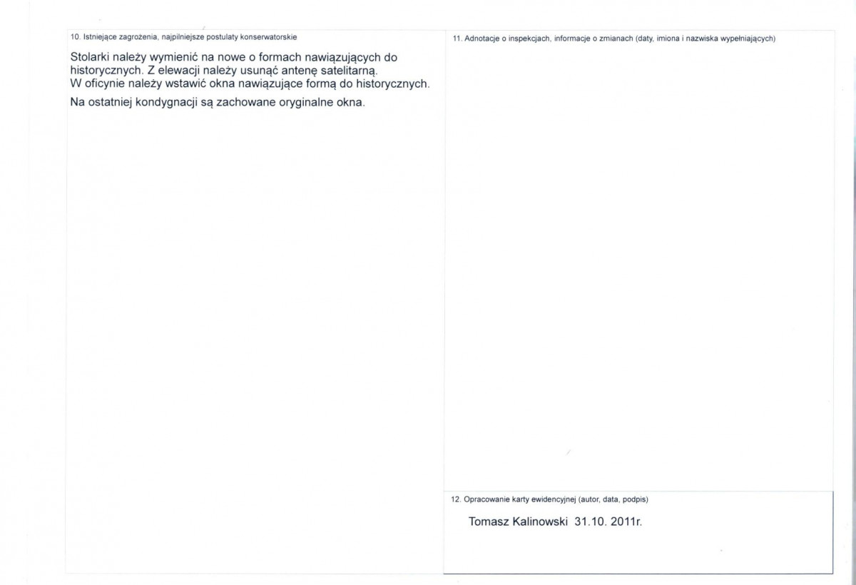 KEZN - Karta obiektu niewpisanego do rejestru, skan nr 2