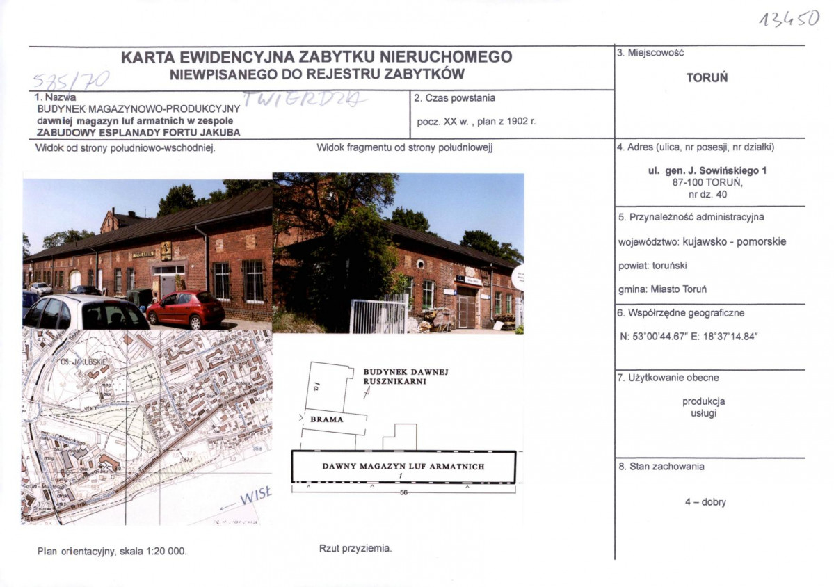 KEZN - Karta obiektu niewpisanego do rejestru, skan nr 1