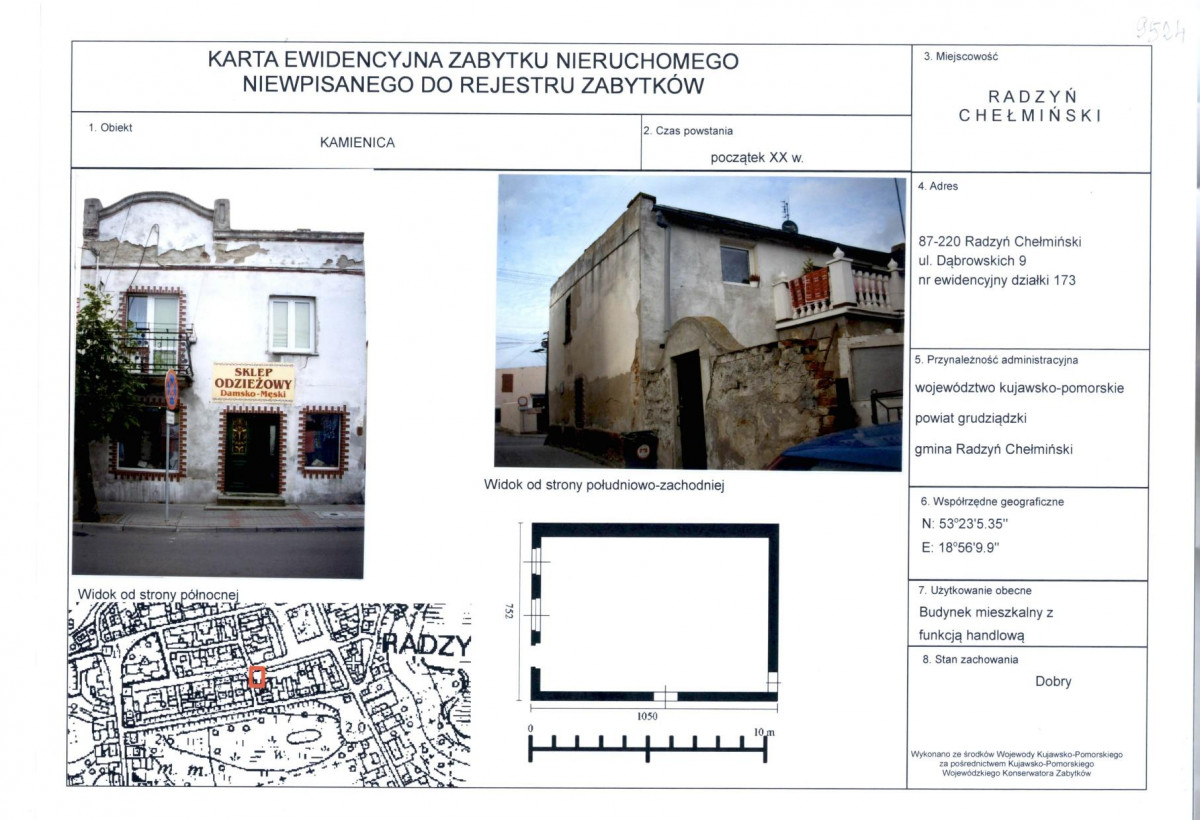 KEZN - Karta obiektu niewpisanego do rejestru, skan nr 1