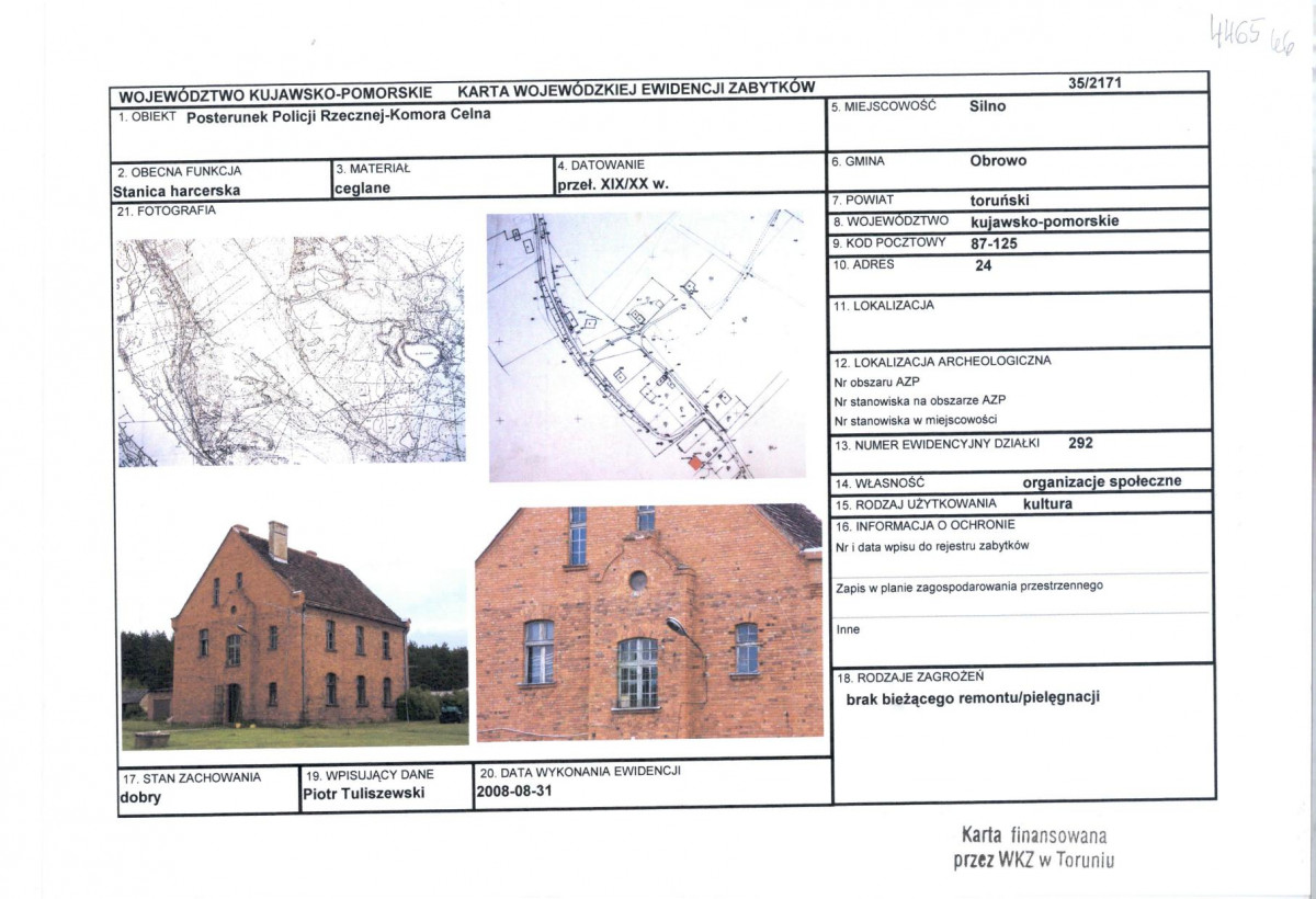 KEZN - Karta obiektu niewpisanego do rejestru, skan nr 1