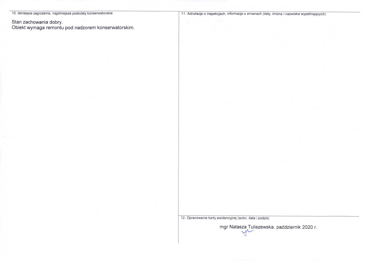 KEZN - Karta obiektu niewpisanego do rejestru, skan nr 2