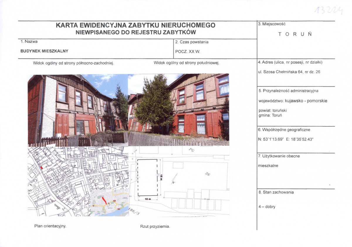 KEZN - Karta obiektu niewpisanego do rejestru, skan nr 1