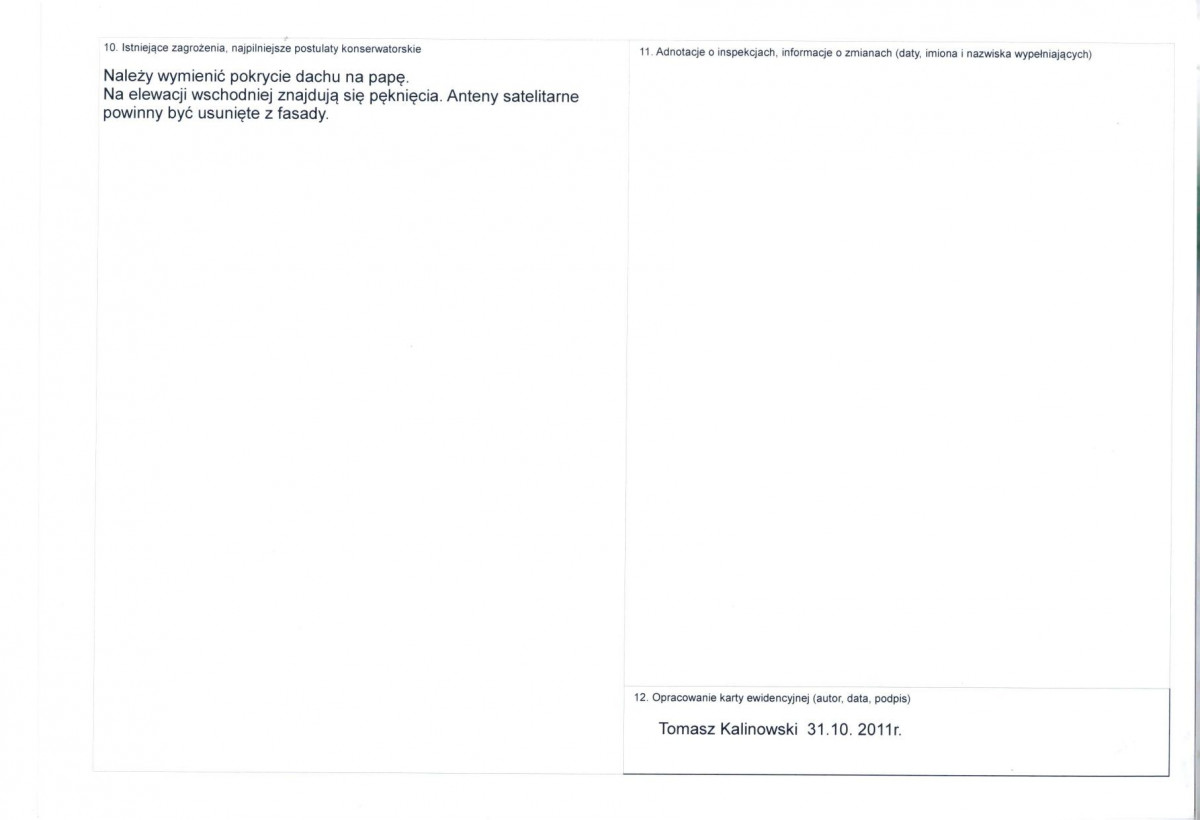 KEZN - Karta obiektu niewpisanego do rejestru, skan nr 2