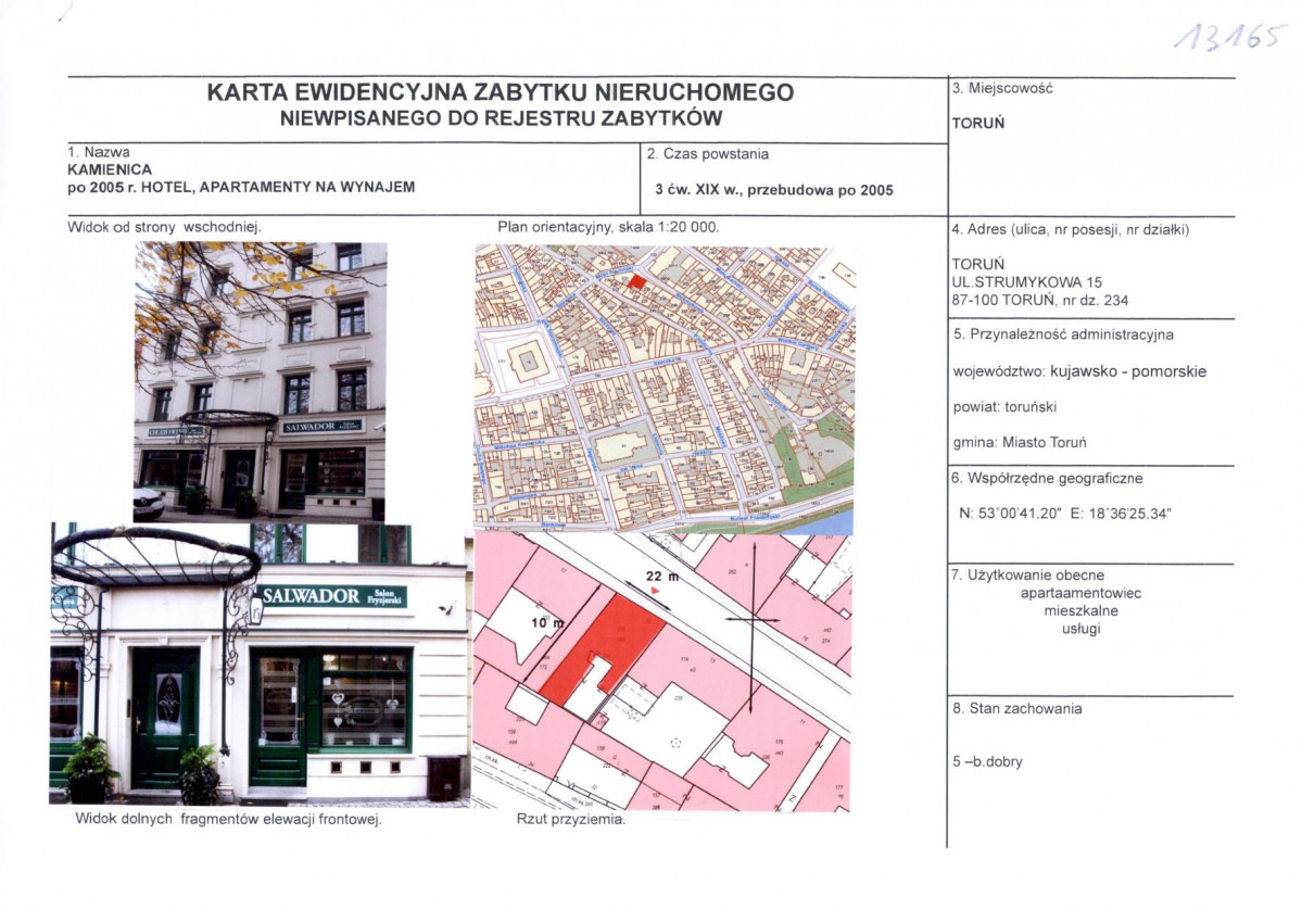 KEZN - Karta obiektu niewpisanego do rejestru, skan nr 1