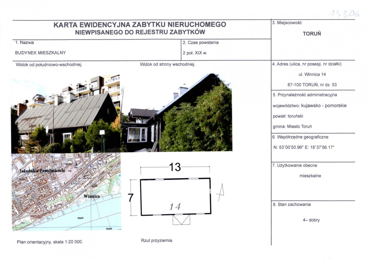 KEZN - Karta obiektu niewpisanego do rejestru, skan nr 1