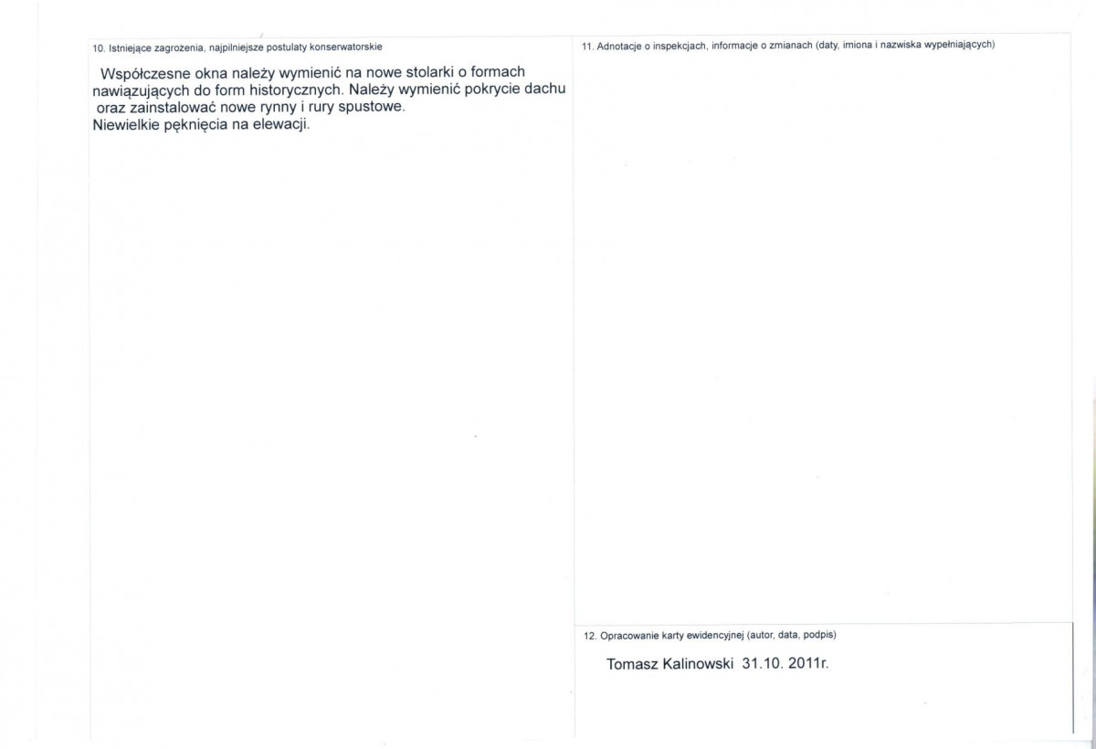 KEZN - Karta obiektu niewpisanego do rejestru, skan nr 2
