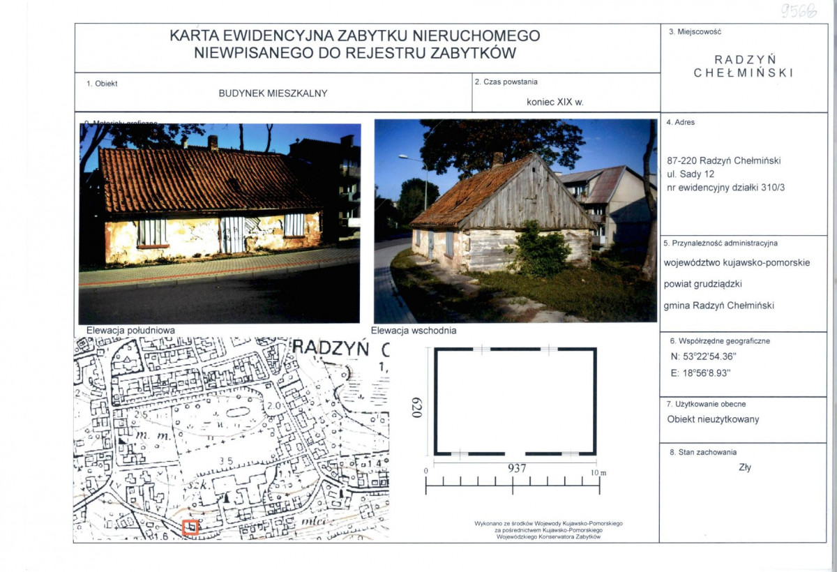 KEZN - Karta obiektu niewpisanego do rejestru, skan nr 1